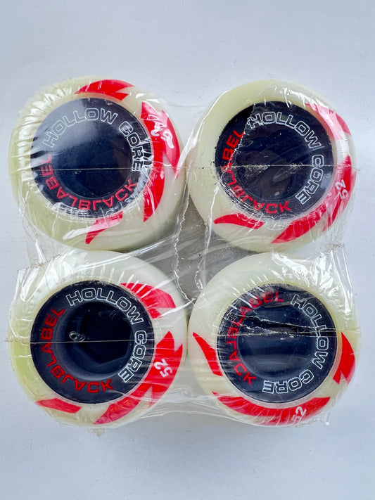 Black Label Flames Hollow Cores White Red Grey Size 52MM Vintage NOS Cored Wheels