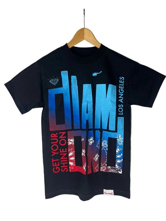 Diamond Los Angeles Get Your Shine On Black Multi Size S S/s Vintage Shirt