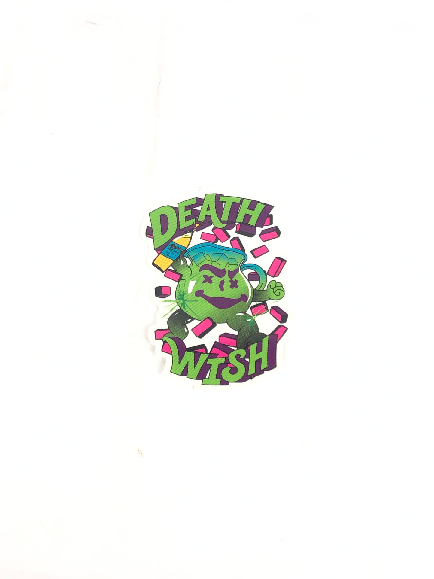 Deathwish Skateboards Kool-Aid Man Clear Green 5.5" x 3.3" Sticker