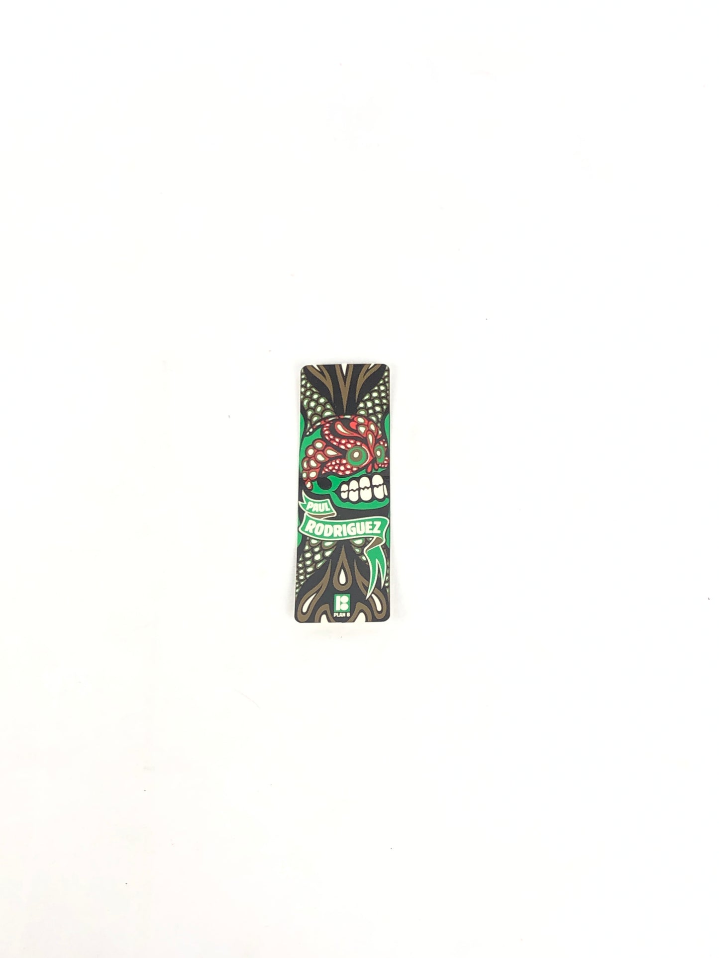 Plan-B Skateboards Paul Rodriguez P-Rod Calavera Dia De Los Muertos Green Gold Red 4.5" x 2" Sticker