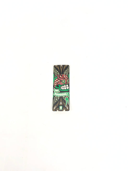 Plan-B Skateboards Paul Rodriguez P-Rod Calavera Dia De Los Muertos Green Gold Red 4.5" x 2" Sticker