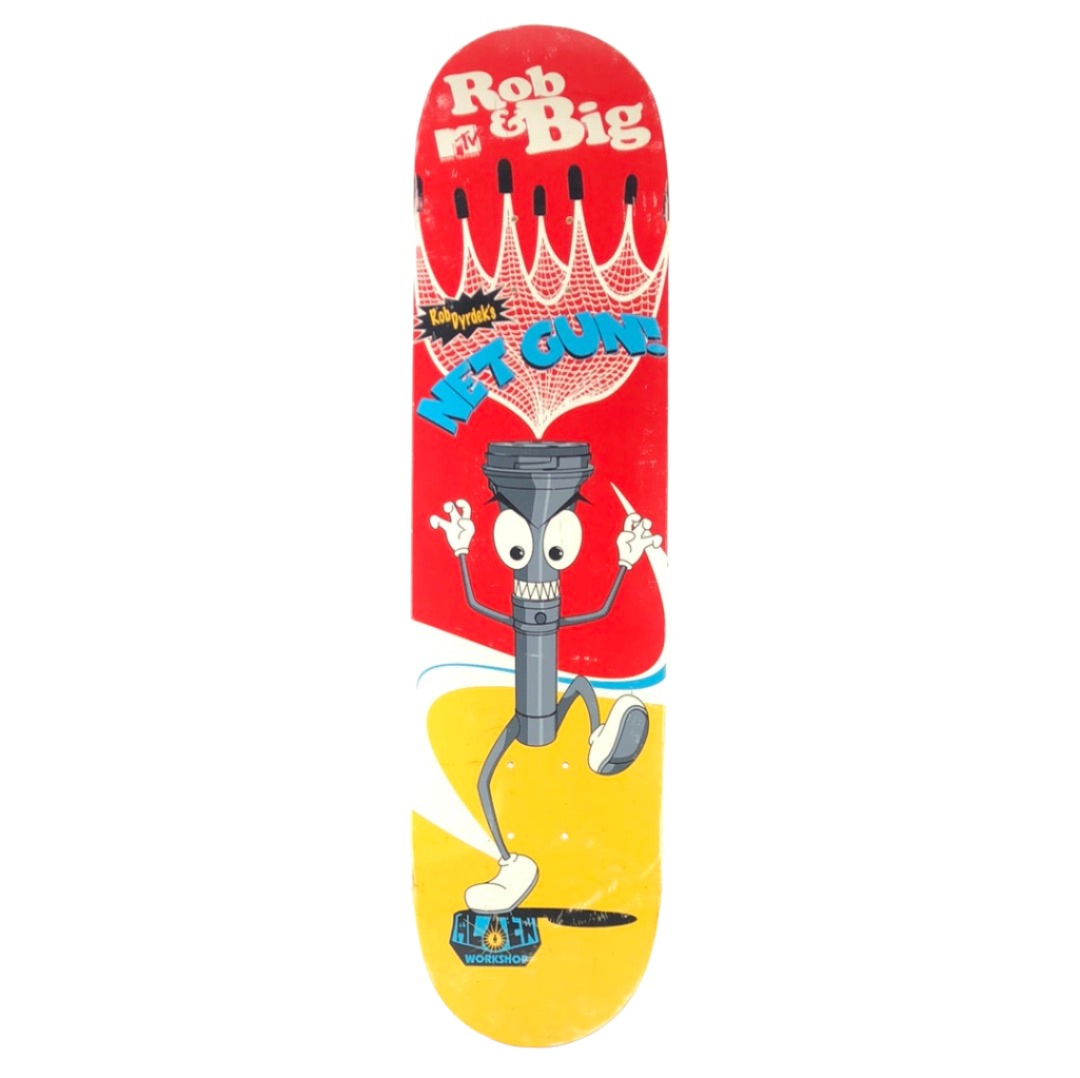 ALIEN WORKSHOP SKATEBOARDS  Alien Workshop Rob Dyrdek & Big Black Net Gun Red/Yellow 7.75" Skateboard Deck dp