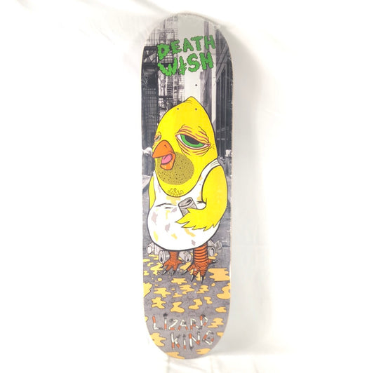 Deathwish Lizard King Drunk Baby Chick in The City Black/White/Grey/Yellow Size 8.38 skateboard Deck