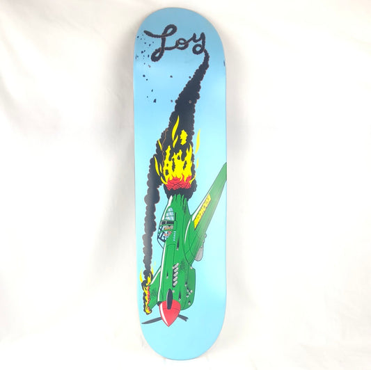 birdhouse David Loy Dog Fighter Blue/Green/Multi Color Size 8.375 Skateboard Deck