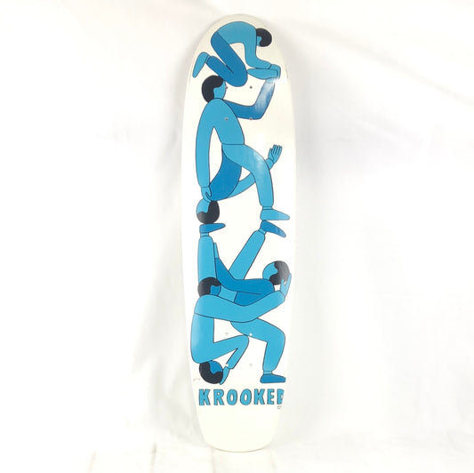 Krooked Stacked People White/Blue Size 8" Shaped Skateboard Deck