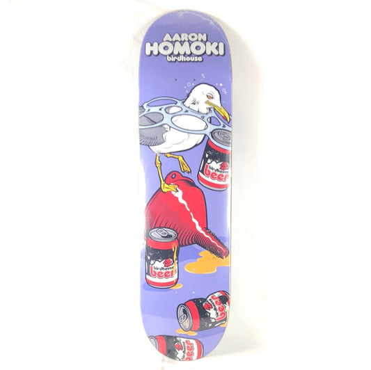 Birdhouse Aaron JAWS Homoki Drunk Seagull Graphic Purple/Red/White/Black Size 8.475 Skateboard Deck 2016