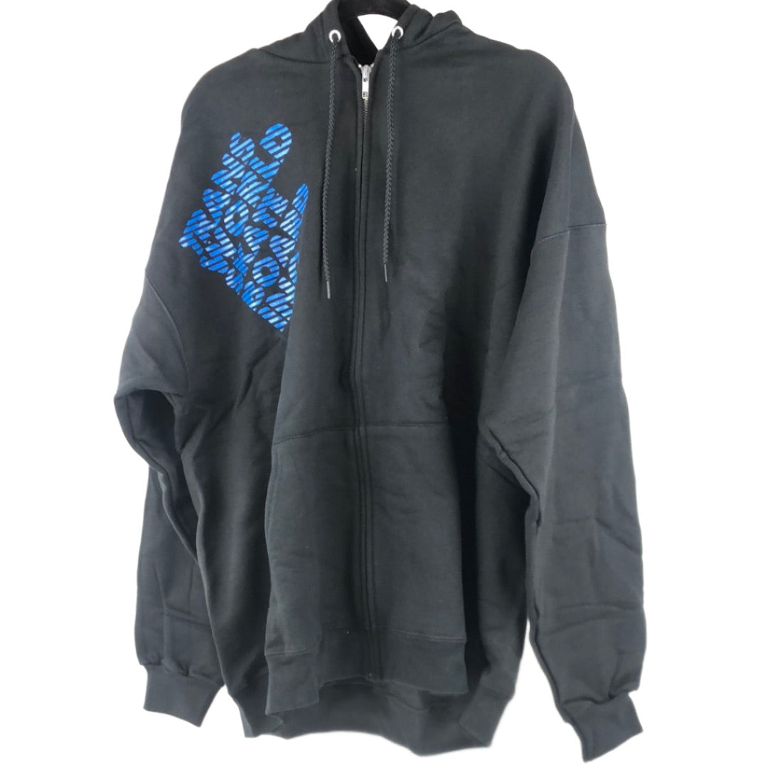 Transworld Skateboarding Side Chest Logo Black Blue XL Hooded Zip Up Sweatshirt