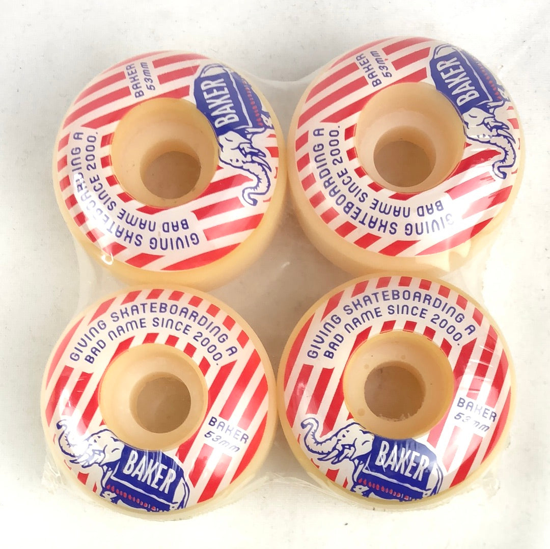 Baker Circus Graphic Red White Blue   53mm  NOS Skateboard Wheels