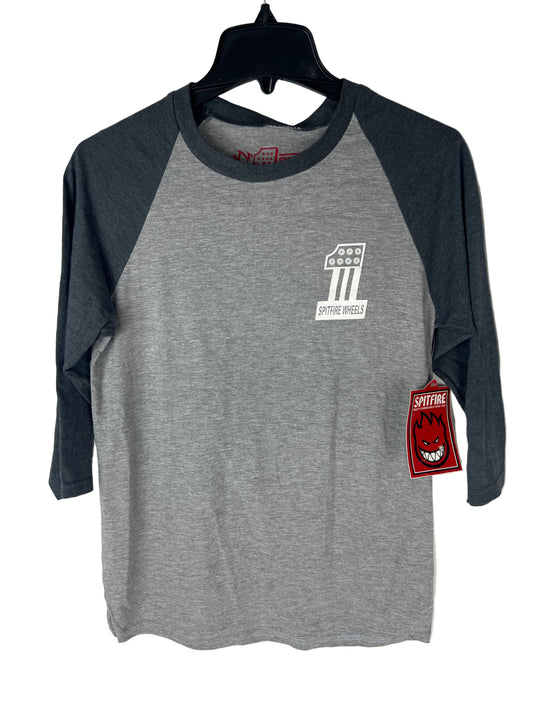Spitfire #1 Grey Navy White Size S Vintage L/s Raglan Shirt