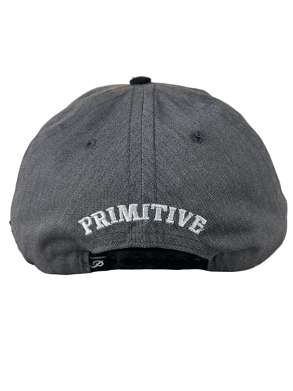 Primitive Valley 818 Grey Black Silver One Size Fits All Vintage Snapback Hat