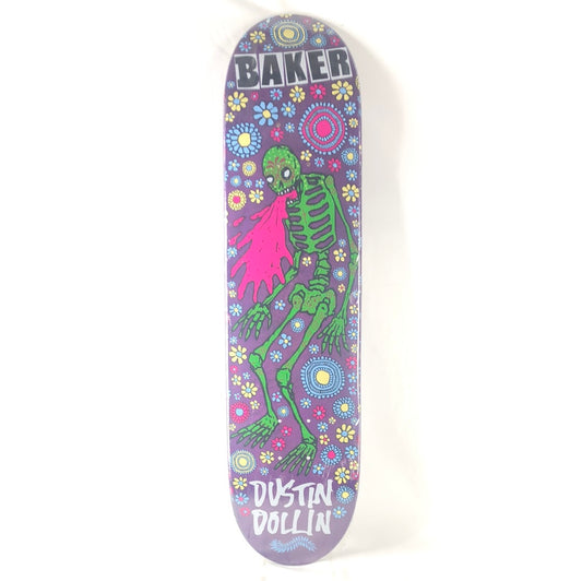 Baker Dustin Dollin Flower Skeleton Purple 7.75" Skateboard Deck