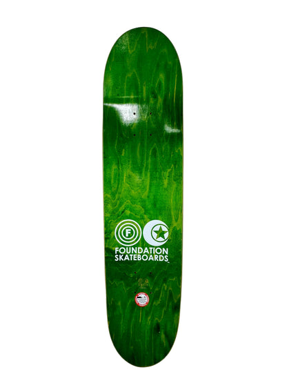 Foundation Vertigo Rasta Tye Dye Green Yellow Red Size 8.1" Vintage NOS Deck