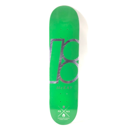 Plan B X Nixon Collin McKay B Logo Green/Silver Size 7.58 Skateboard Deck