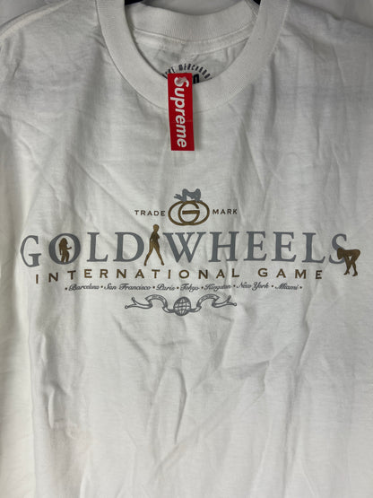 Gold Wheels International Game White Gold Silver Size L S/s Vintage Shirt