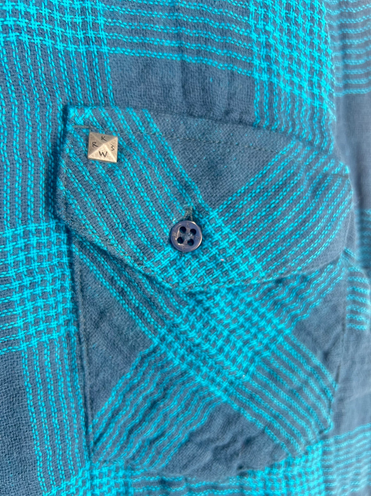 Krew KR3W Hardee Blue Plaid Size S L/s Vintage Button Up Pocket Shirt