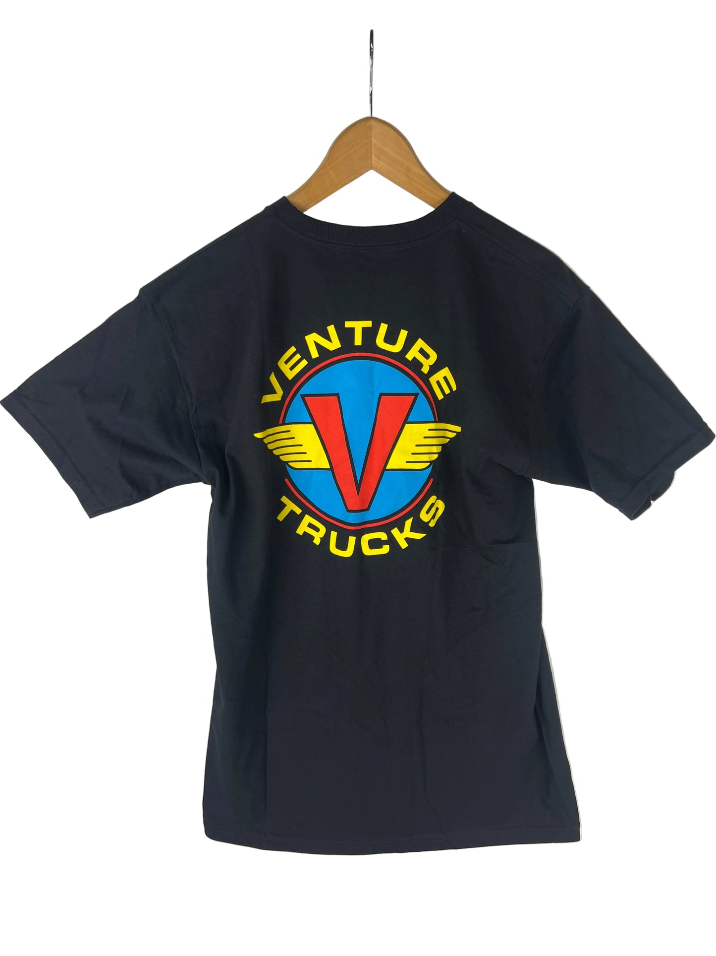 Venture Wings Logo Black Red Black Blue Yellow Large Back Print Size M S/s Vintage Shirt