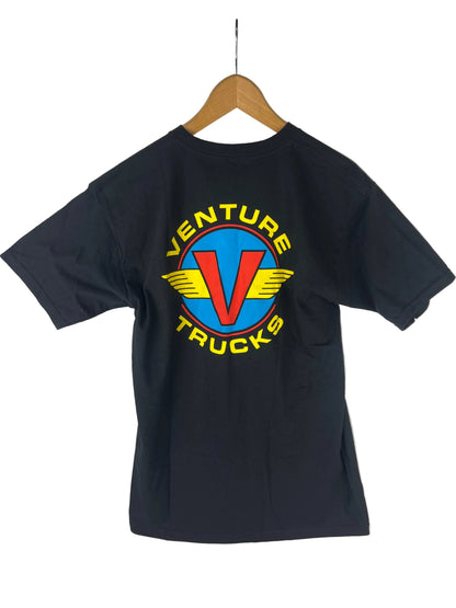 Venture Wings Logo Black Red Black Blue Yellow Large Back Print Size M S/s Vintage Shirt