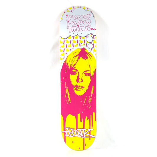 Think Lindsay Lohan Jailbait Series White Pink Yellow Size 7.58" Skateboard Deck
