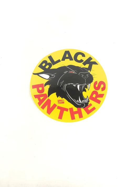 Black Panthers By Shorty's Black Yellow Cat 7" x 7" Circle Sticker