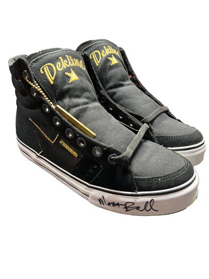 Dekline Matt Ball Autographed Greaser Black Gold Full Grain Size 7.5 Shoes