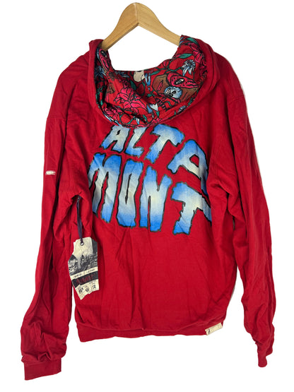 Altamont Taboo Red Multi Size XL L/s Custom Zip Fleece Reversible Hooded Sweatshirt
