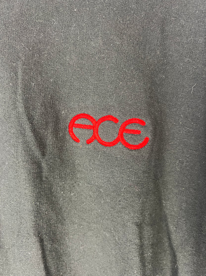 Ace ACE Black Red Size XL L/s Vintage Crewneck Sweatshirt