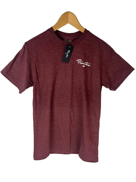 Primitive Primitive Logo White Burgundy Size S S/s Vintage Shirt