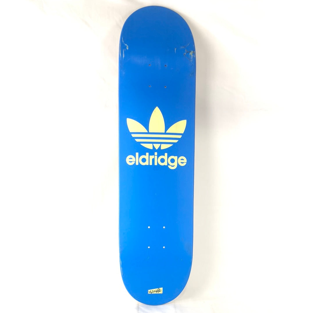 Cliche Pete Eldridge Adidas Logo Blue/Cream Size 8.0 Skateboard Deck