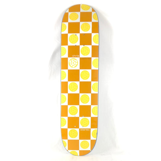 Stereo Chris Pastras Checkered White/Orange 7.75" Skateboard Deck 2003