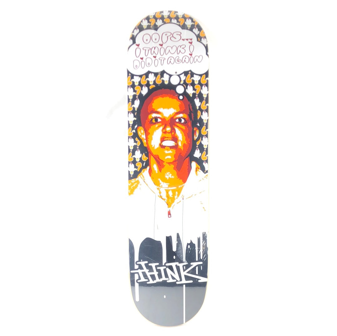 Think Bald Britney Spears Jailbait Series Black White Orange Size 8" Skateboard Deck