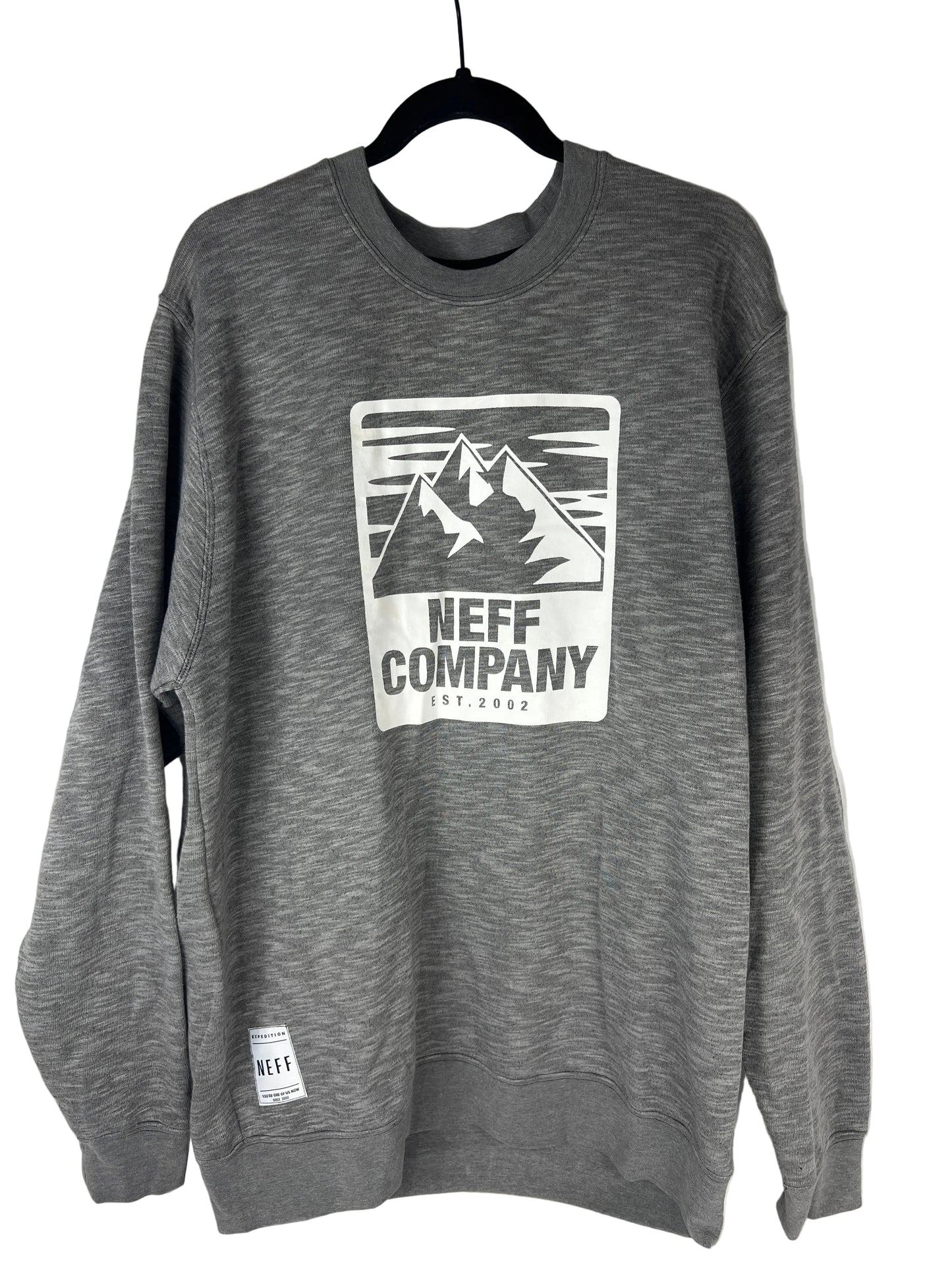 Neff NEFF Company EST. 2002 Mountains White Grey Size XL L/s Vintage Shirt