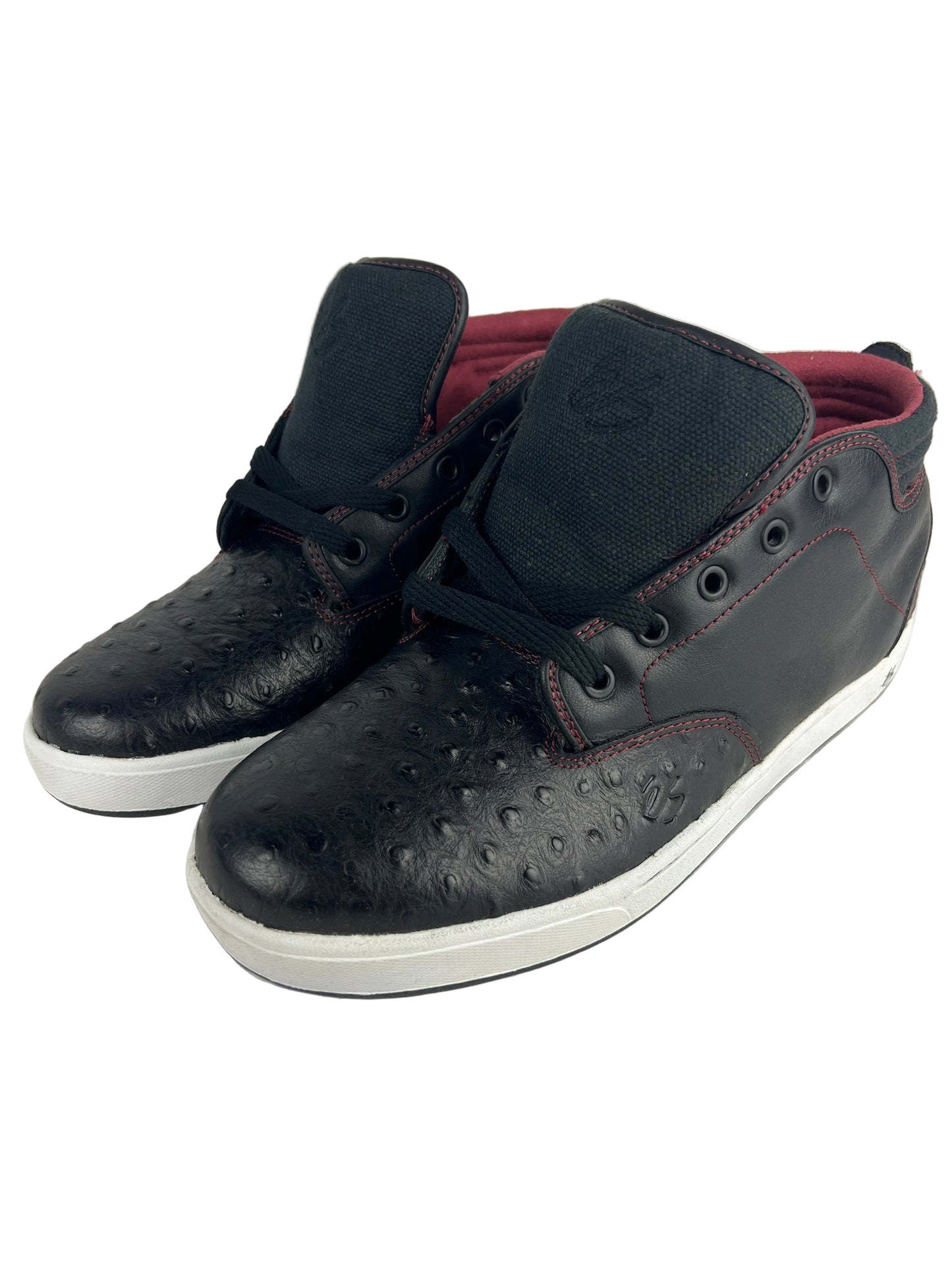 ES Jasper Black White Red Leather US Mens Size 11.5" Vintage Classic Shoes