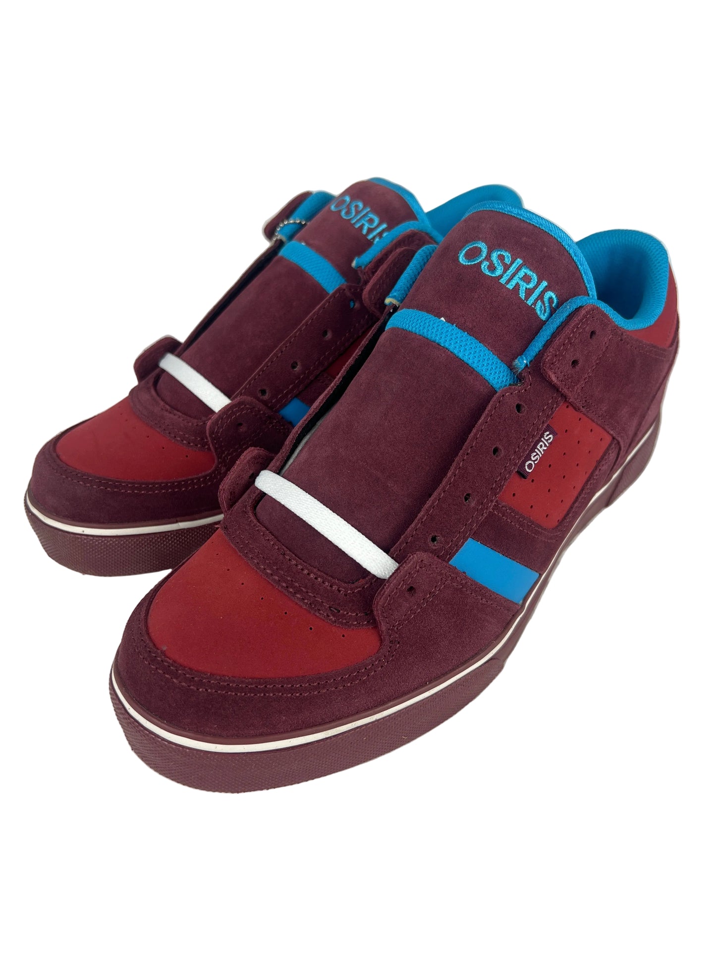 Osiris Jerry Hsu Chino Low Burgandy Maroon Aqua White US Mens Size 11.5 Shoes