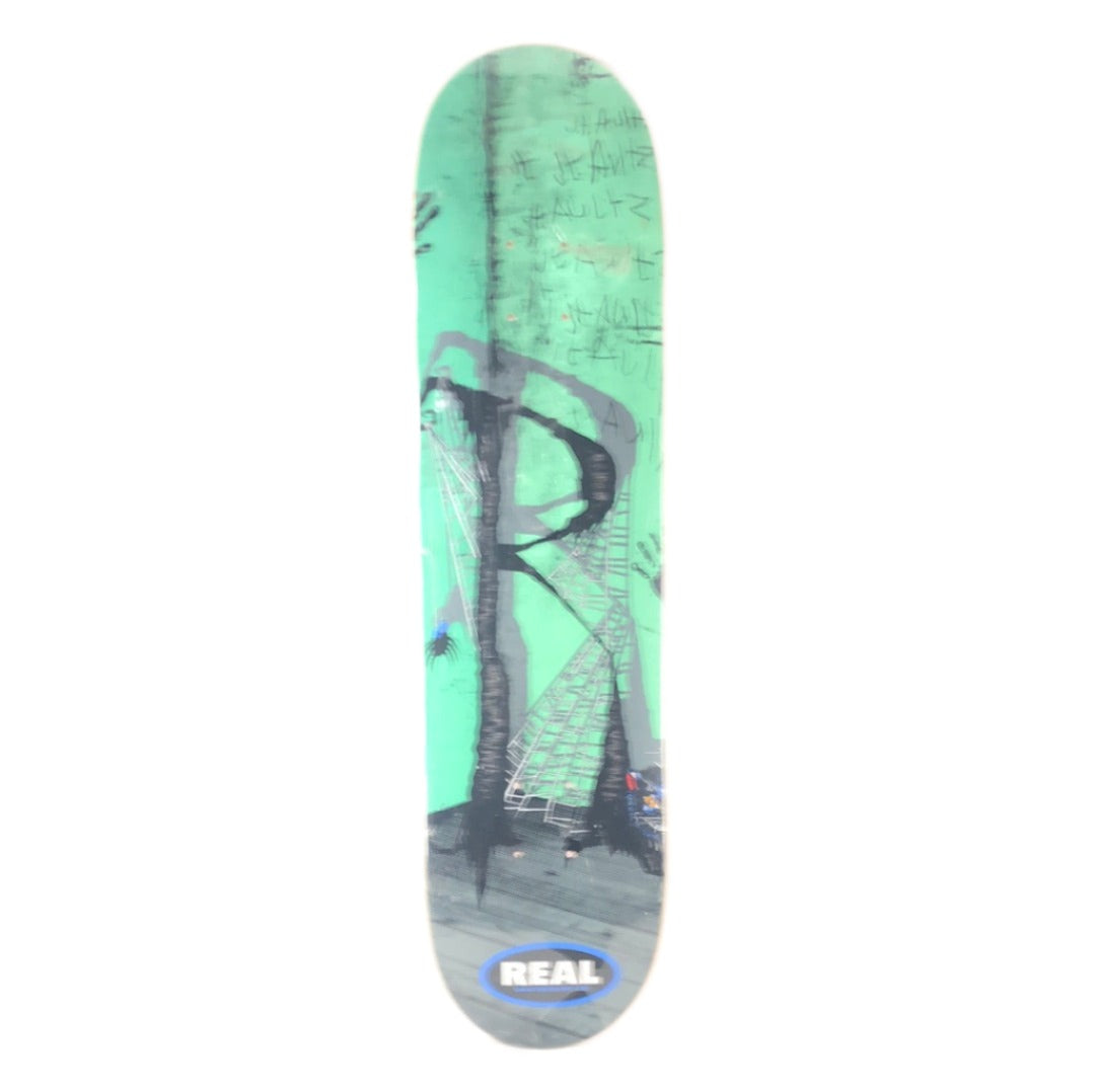 Real J.T. Aultz Spider Webs Teal/Black 7.75" Skateboard Deck