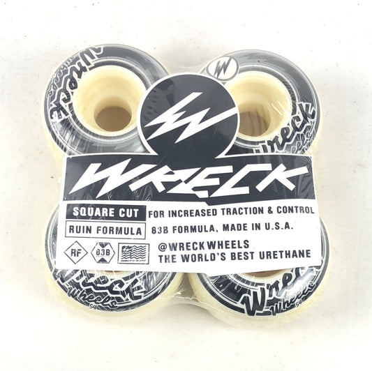 Wreck Lightning Bolt Black White Silver 54mm Skateboard Wheels