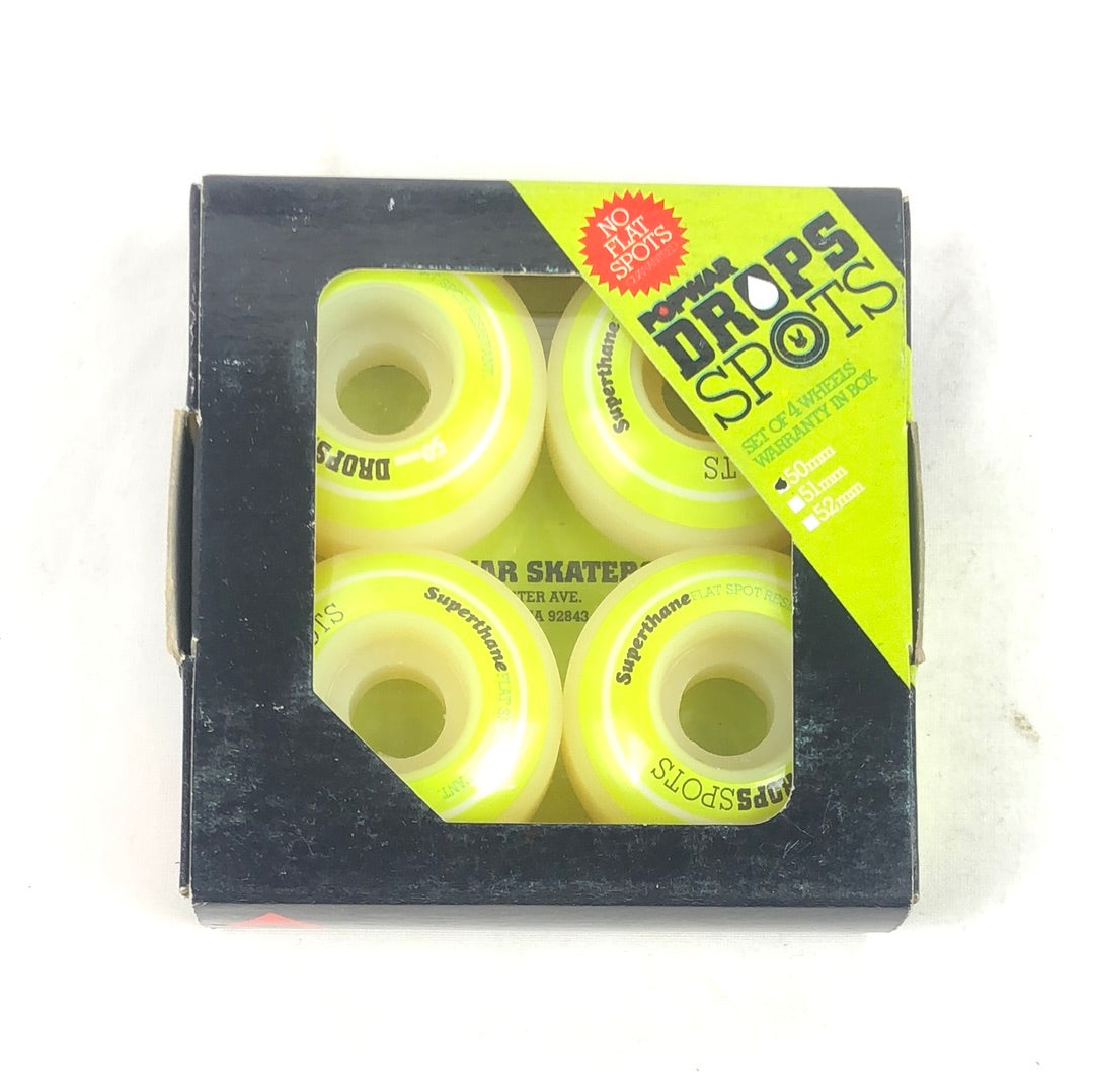Popwar Popwar Drops Spots Green White 50mm Skateboard Wheels – western-skate-co