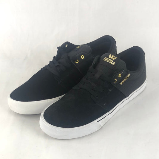 Supra Stacks Vulc II Black Gold White U.S. Mens Size 9.5