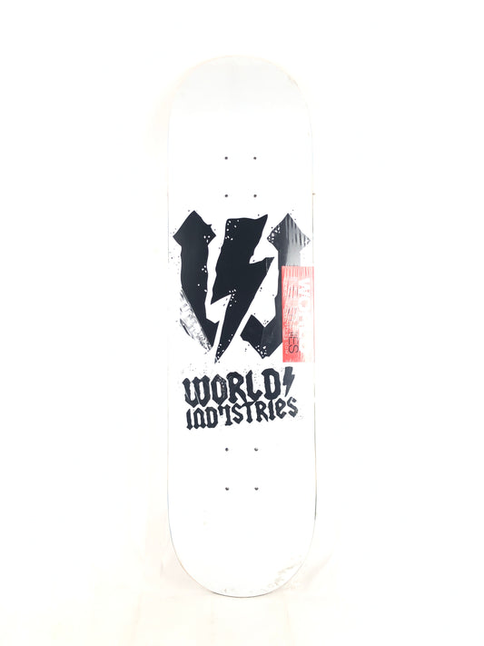 World Industries Lightning Bolt W White Black Size 8.25 Skateboard Deck