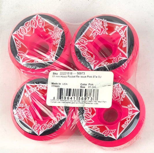 OJ Hosoi Rockets Pink Black White Red 61mm 97 Durometer Skateboard Wheels