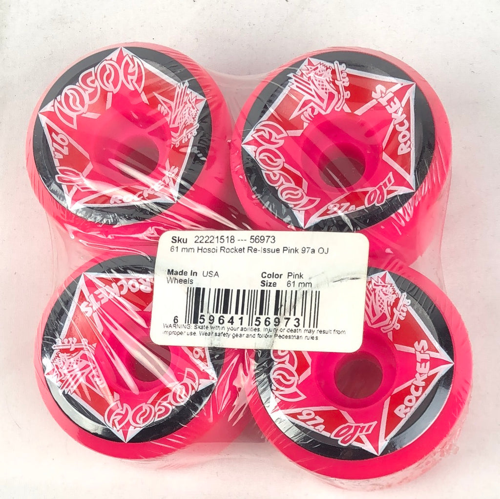 OJ Hosoi Rockets Pink Black White Red 61mm 97 Durometer