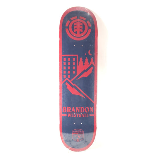 Element Brandon Westgate Future Nature Graphic Red/Navy Blue Size 8.5 Skateboard Deck