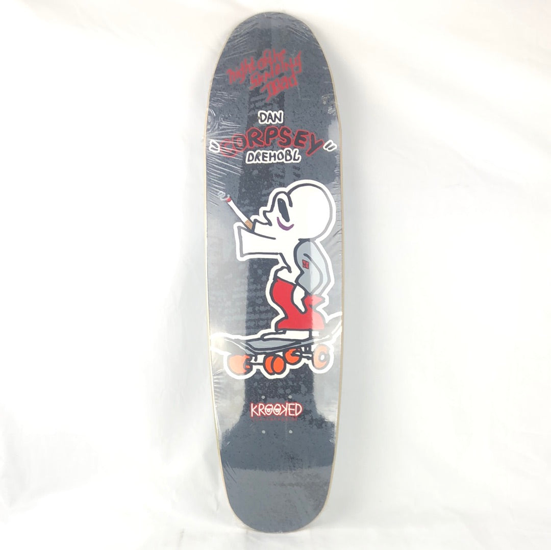 Krooked Dan Drehobl Night of The Skating Dead Black/Grey/White/Red Size 8.25 Shaped Skateboard Deck