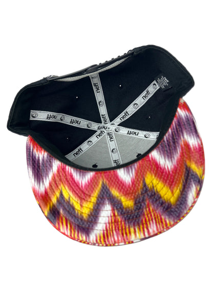 NEFF Snakeskin Leather Bill Black Pink Multi One Size Fits All Vintage Snapback Hat