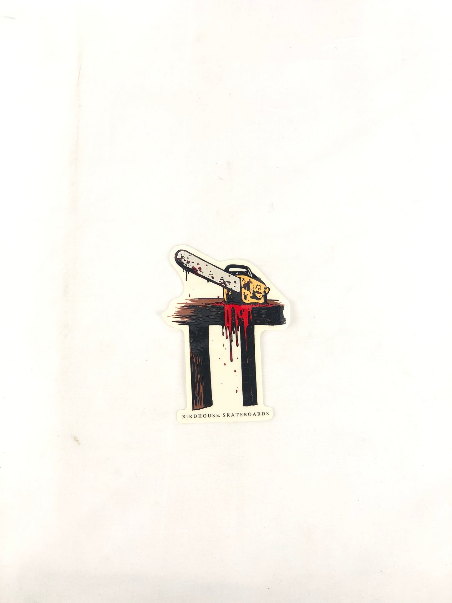 Birdhouse Skateboards Chainsaw Clear Brown Red 4" x 3" Sticker