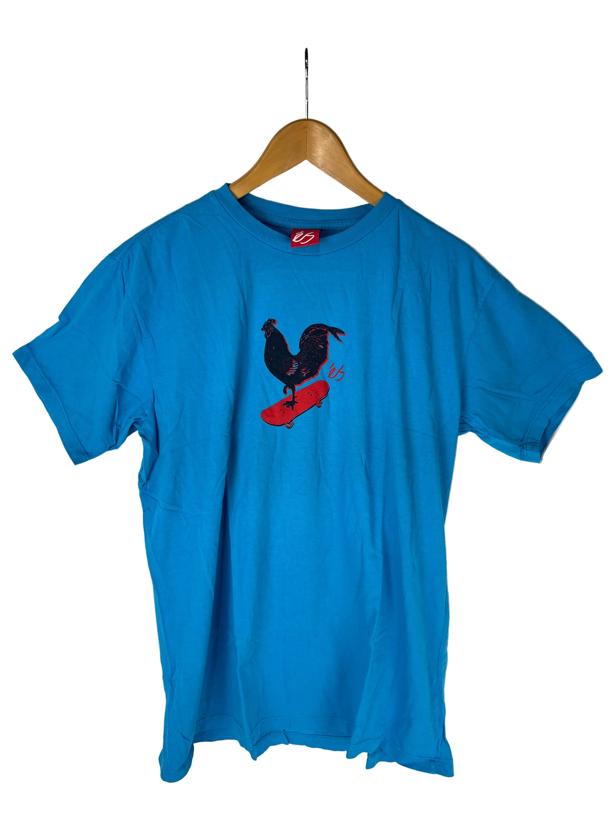 eS Rooster Blue Black Red Size L /s Vintage Shirt