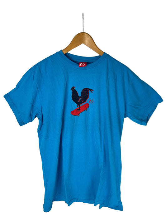 eS Rooster Blue Black Red Size L /s Vintage Shirt