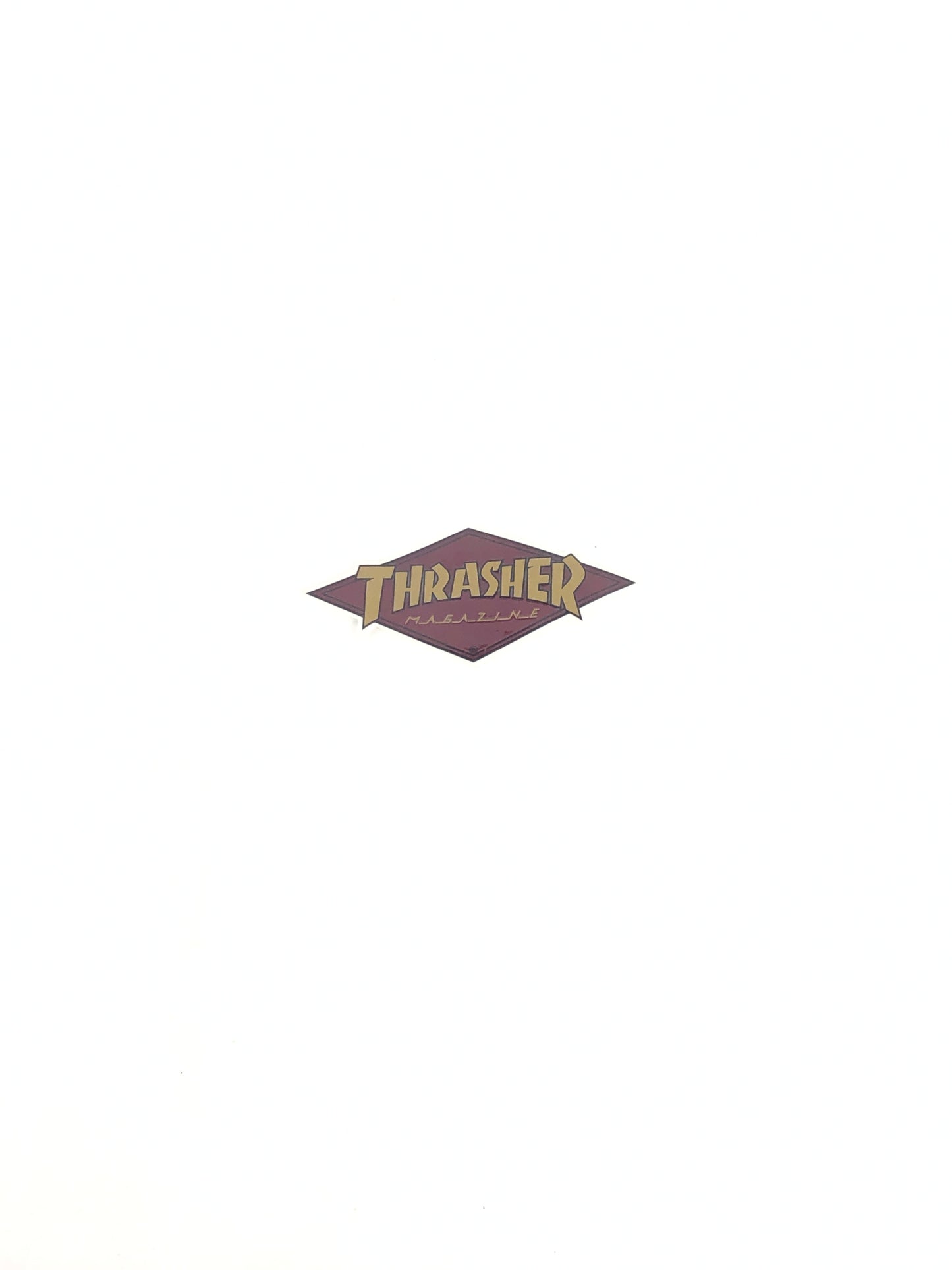 Thrasher Magazine Diamond Logo Clear Burgundy Gold 4" x 2" Sticker