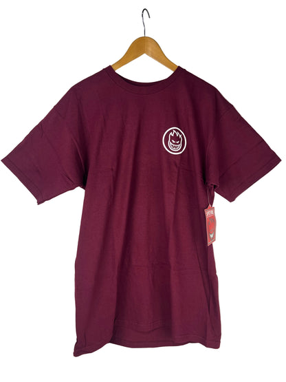 Spitfire Classic Swirl Front Print The End Large Back Print Burgundy White Size L S/s Vintage Shirt