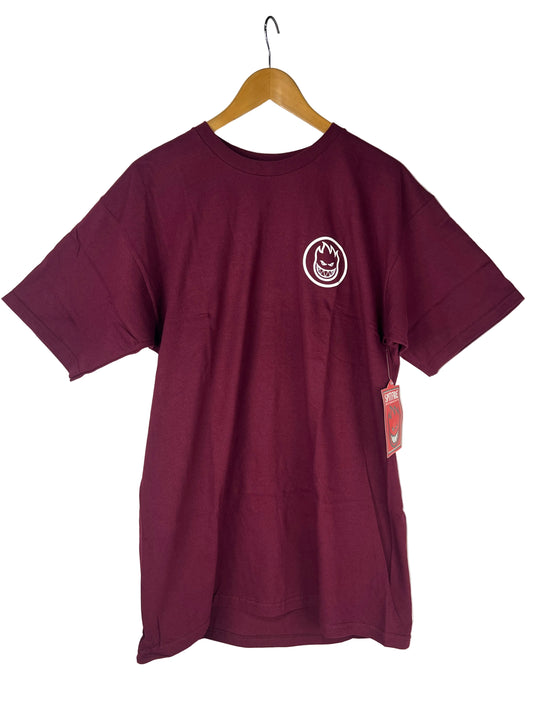 Spitfire Classic Swirl Front Print The End Large Back Print Burgundy White Size L S/s Vintage Shirt