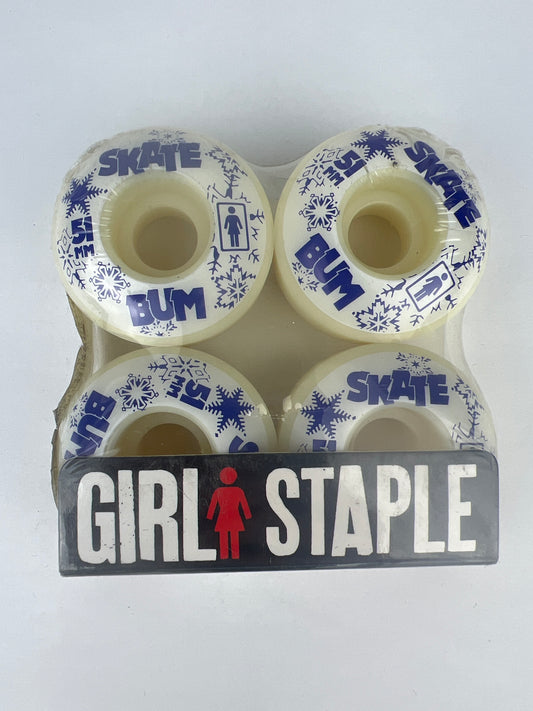 Girl Staple Skate Bum Snowflakes Blue White Size 51MM Vintage NOS Wheels